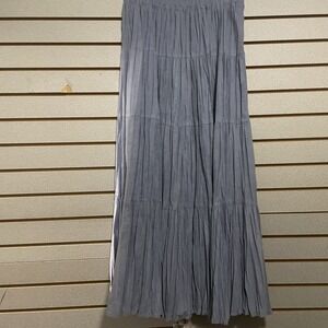 On The Verge Denim‎ Like  VTG Broomstick Skirt EUC Elastic Waist Sz Large USA